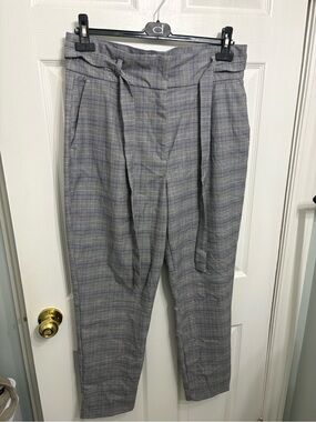 Dynamite Plaid High-Waist Trousers - Black & White